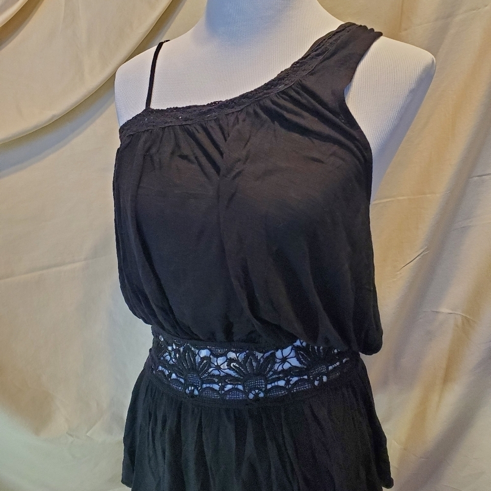 Free People Top Halter w/Lace Peek-A-Boo  SZ M